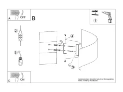 Lámparas de pared Zaltonia moderno de acero - 1 fuentes luminosas 4000K - L.15 x A.31 cm - blanco