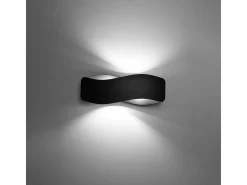 Lámparas de pared Zanila moderno de acero - 2 fuentes luminosas 4000K - L.40 x A.15 cm - negro