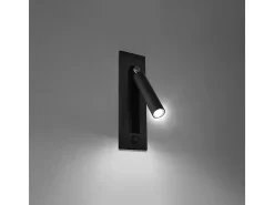 Lámparas de pared Zarenex moderno de acero - 1 fuentes luminosas 4000K - L.6,5 x A.20 cm - negro