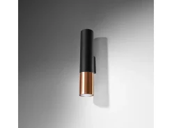 Lámparas de pared Zarpex moderno de acero - 2 fuentes luminosas 3000K - L.6 x A.29 cm - negro/cobre