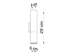 Lámparas de pared Zarpex moderno de acero - 2 fuentes luminosas 3000K - L.6 x A.29 cm - negro/cromo