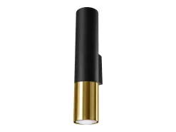 Lámparas de pared Zarpex moderno de acero - 2 fuentes luminosas 4000K - L.6 x A.29 cm - oro negro