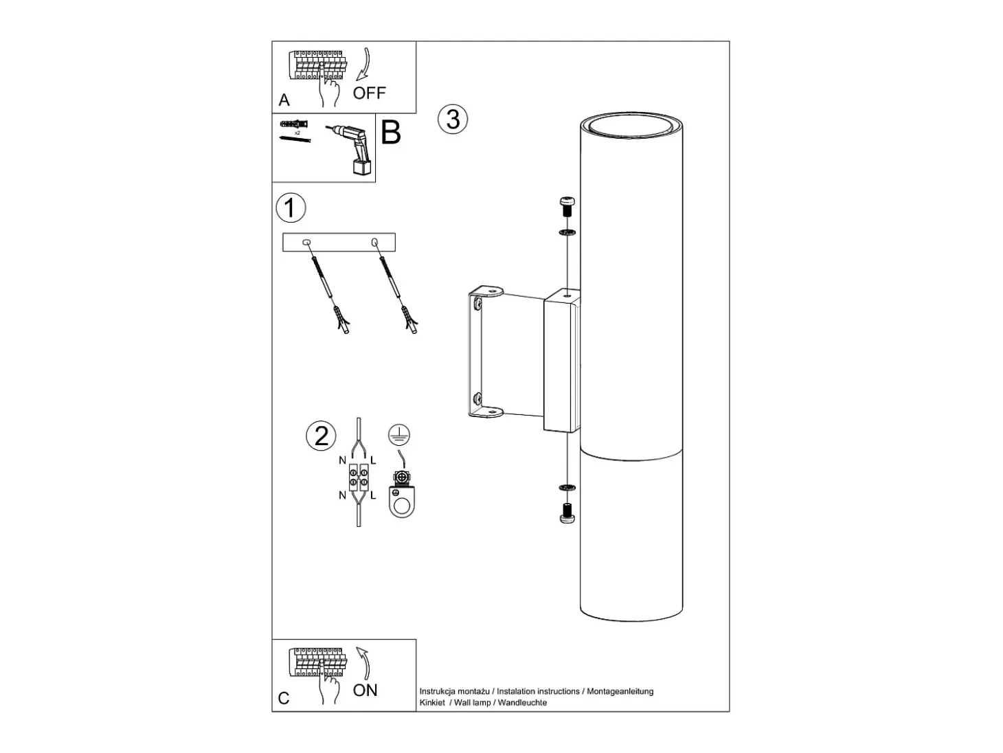 Lámparas de pared Zarpex moderno de acero - 2 fuentes luminosas 4000K - L.6 x A.29 cm - oro negro