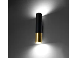 Lámparas de pared Zarpex moderno de acero - 2 fuentes luminosas 4000K - L.6 x A.29 cm - oro negro