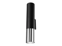 Lámparas de pared Zarpex moderno de acero - 2 fuentes luminosas 4000K - L.6 x A.29 cm - negro/cromo