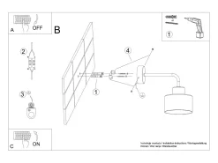 Lámparas de pared Zavros moderno de acero - 1 fuentes luminosas 4000K - L.22 x A.20 cm - negro