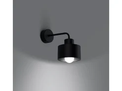 Lámparas de pared Zavros moderno de acero - 1 fuentes luminosas 4000K - L.22 x A.20 cm - negro