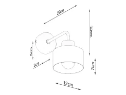 Lámparas de pared Zavros moderno de acero - 1 fuentes luminosas 3000K - L.22 x A.20 cm - negro