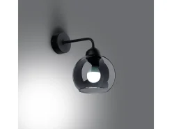 Lámparas de pared Zelaro moderno de acero - 1 fuentes luminosas 4000K - L.15 x A.26 cm - negro