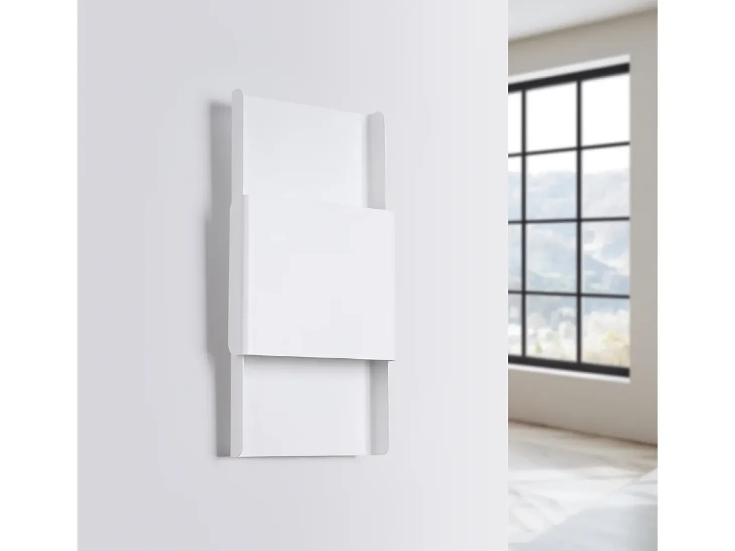 Lámparas de pared Zelfon moderno de acero - 2 fuentes luminosas 4000K - L.20 x A.40 cm - blanco