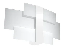 Lámparas de pared Zelora moderno de acero/vidrio - 2 fuentes luminosas 4000K - L.42 x A.23 cm - blanco