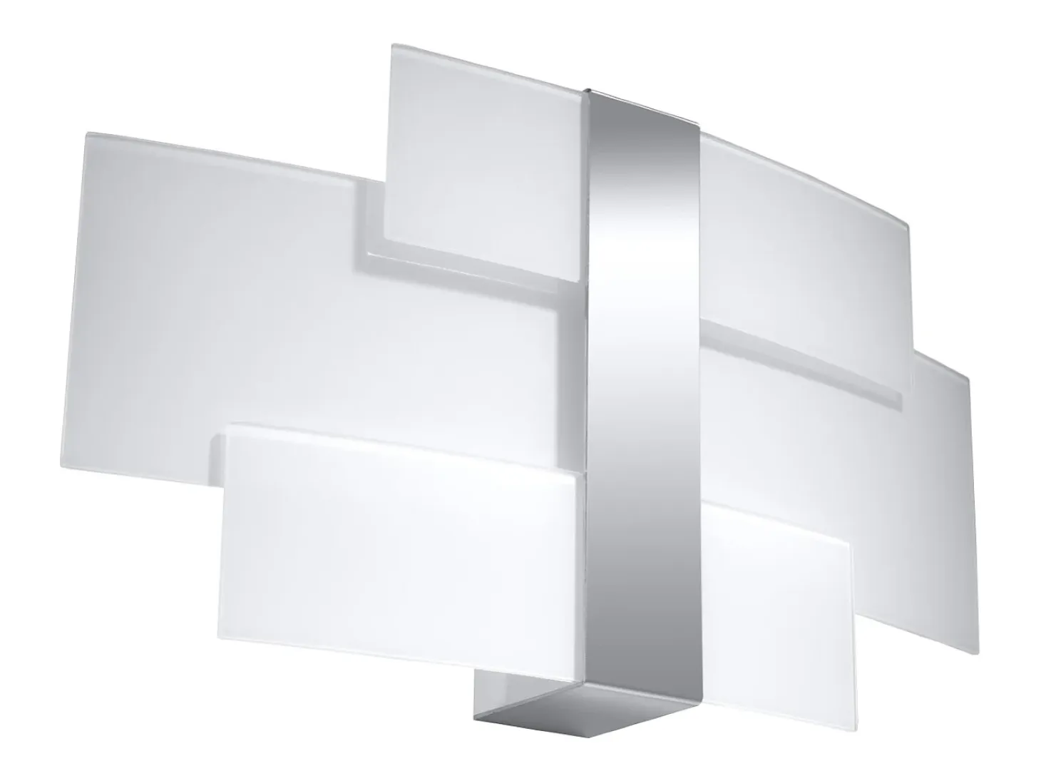 Lámparas de pared Zelora moderno de acero/vidrio - 2 fuentes luminosas 3000K - L.42 x A.23 cm - cromo/blanco