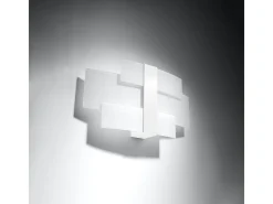 Lámparas de pared Zelora moderno de acero/vidrio - 2 fuentes luminosas 3000K - L.42 x A.23 cm - blanco