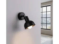 Lámparas de pared Zenda desván de acero - 1 fuentes luminosas 4000K - L.19 x A.17 cm - negro