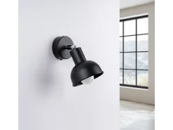 Lámparas de pared Zenda desván de acero - 1 fuentes luminosas 3000K - L.19 x A.17 cm - negro
