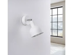 Lámparas de pared Zenda desván de acero - 1 fuentes luminosas 3000K - L.19 x A.17 cm - blanco
