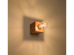 Lámparas de pared Zxina escandinavo de madera - 1 fuentes luminosas 4000K - L.10 x A.10 cm - madera natural