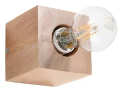 Lámparas de pared Zxina escandinavo de madera - 1 fuentes luminosas 3000K - L.10 x A.10 cm - madera natural