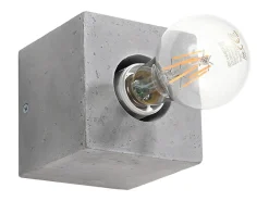 Lámparas de pared Zxina industrial de concreto - 1 fuentes luminosas 4000K - L.10 x A.10 cm - gris