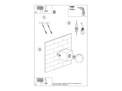 Lámparas de pared Zxina industrial de concreto - 1 fuentes luminosas 3000K - L.10 x A.10 cm - gris