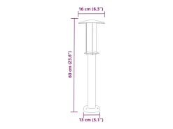 Lámparas de pie para exterior 3 piezas 60 cm acero inoxidable negro 02_0042551