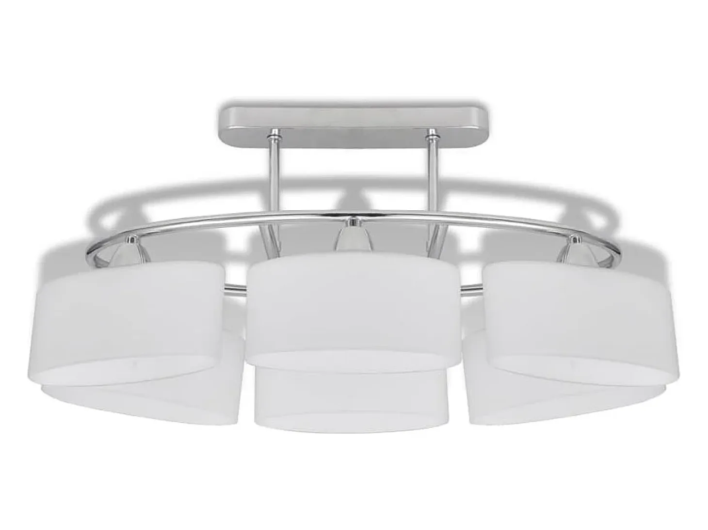 Lámparas de techo 4 uds con pantalla de cristal elipsoidal E14 ES537994