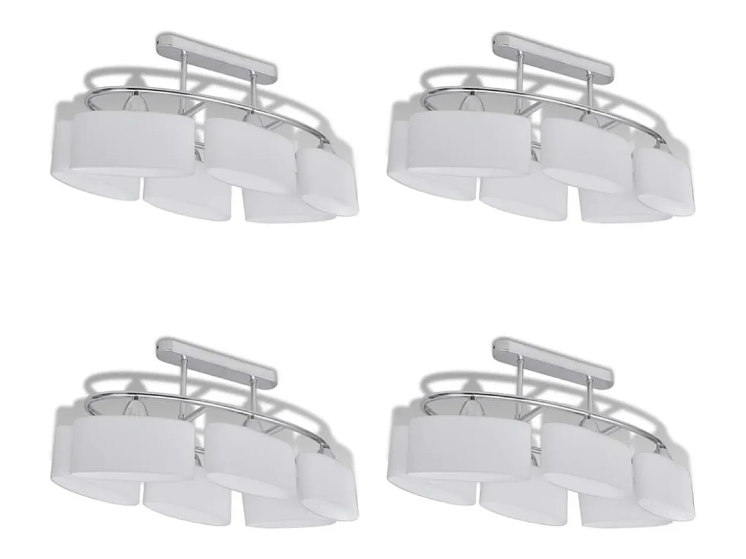 Lámparas de techo 4 uds con pantalla de cristal elipsoidal E14 ES537994