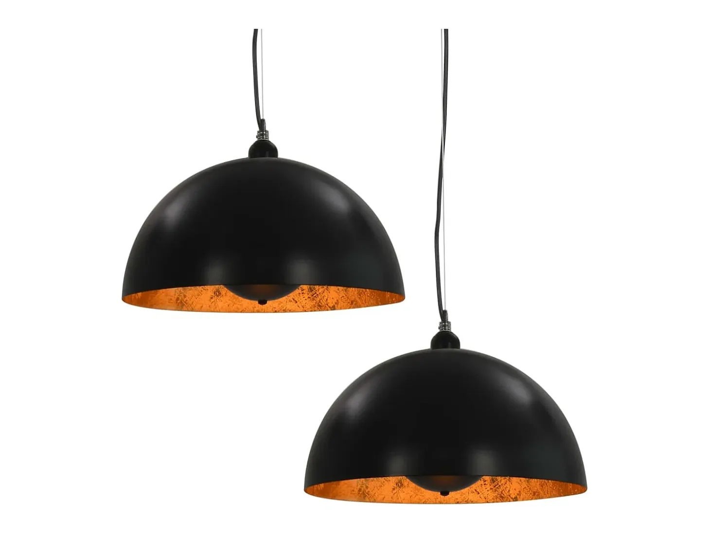 Lámparas de techo 2 uds semiesféricas negro y dorado 40 cm E27 ES784181