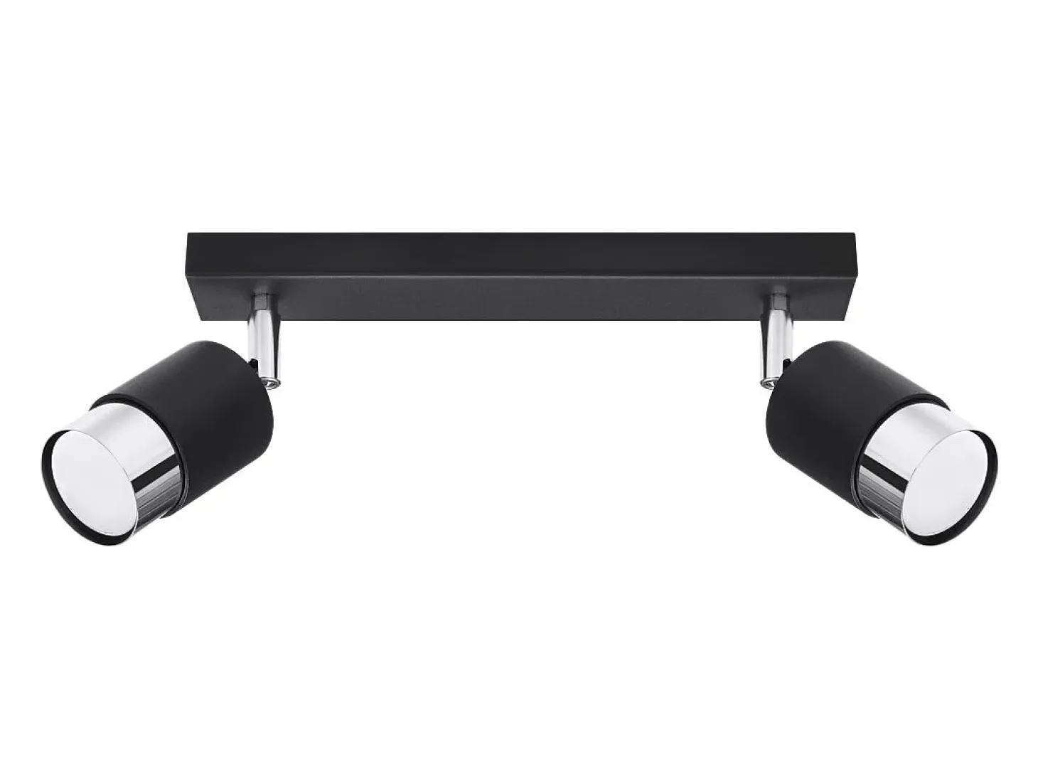 Lámparas de techo Alvor moderno de acero - 2 fuentes luminosas 4000K - L.30 x A.18 cm - negro/cromo