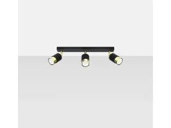 Lámparas de techo Alvor moderno de acero - 3 fuentes luminosas 3000K - L.45 x A.18 cm - oro negro