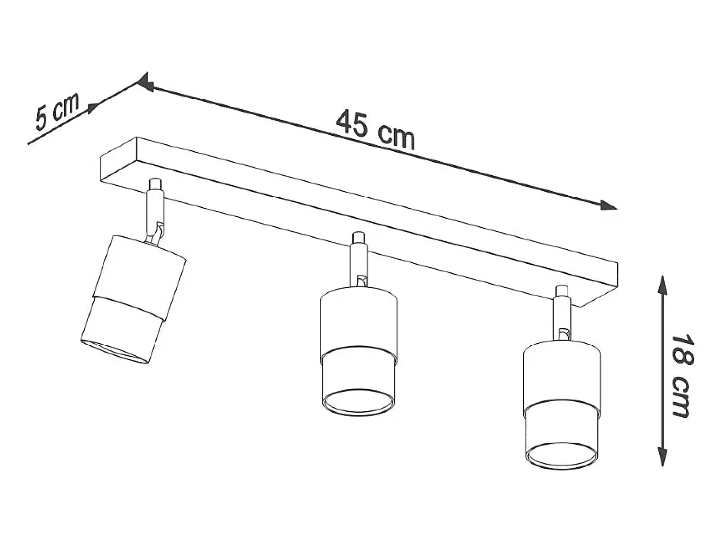 Lámparas de techo Alvor moderno de acero - 3 fuentes luminosas 3000K - L.45 x A.18 cm - oro negro