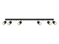 Lámparas de techo Alvor moderno de acero - 6 fuentes luminosas 4000K - L.117 x A.18 cm - oro negro