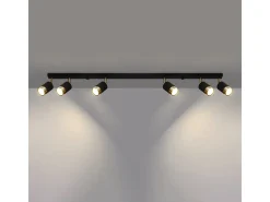 Lámparas de techo Alvor moderno de acero - 6 fuentes luminosas 4000K - L.117 x A.18 cm - oro negro