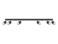 Lámparas de techo Alvor moderno de acero - 6 fuentes luminosas 3000K - L.117 x A.18 cm - negro/cromo