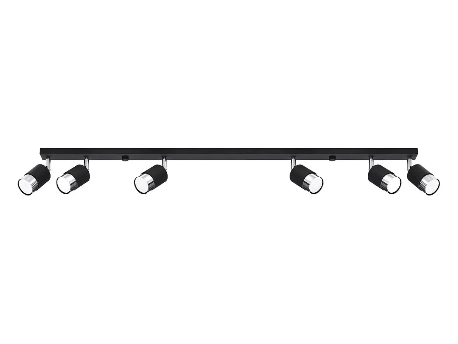 Lámparas de techo Alvor moderno de acero - 6 fuentes luminosas 3000K - L.117 x A.18 cm - negro/cromo