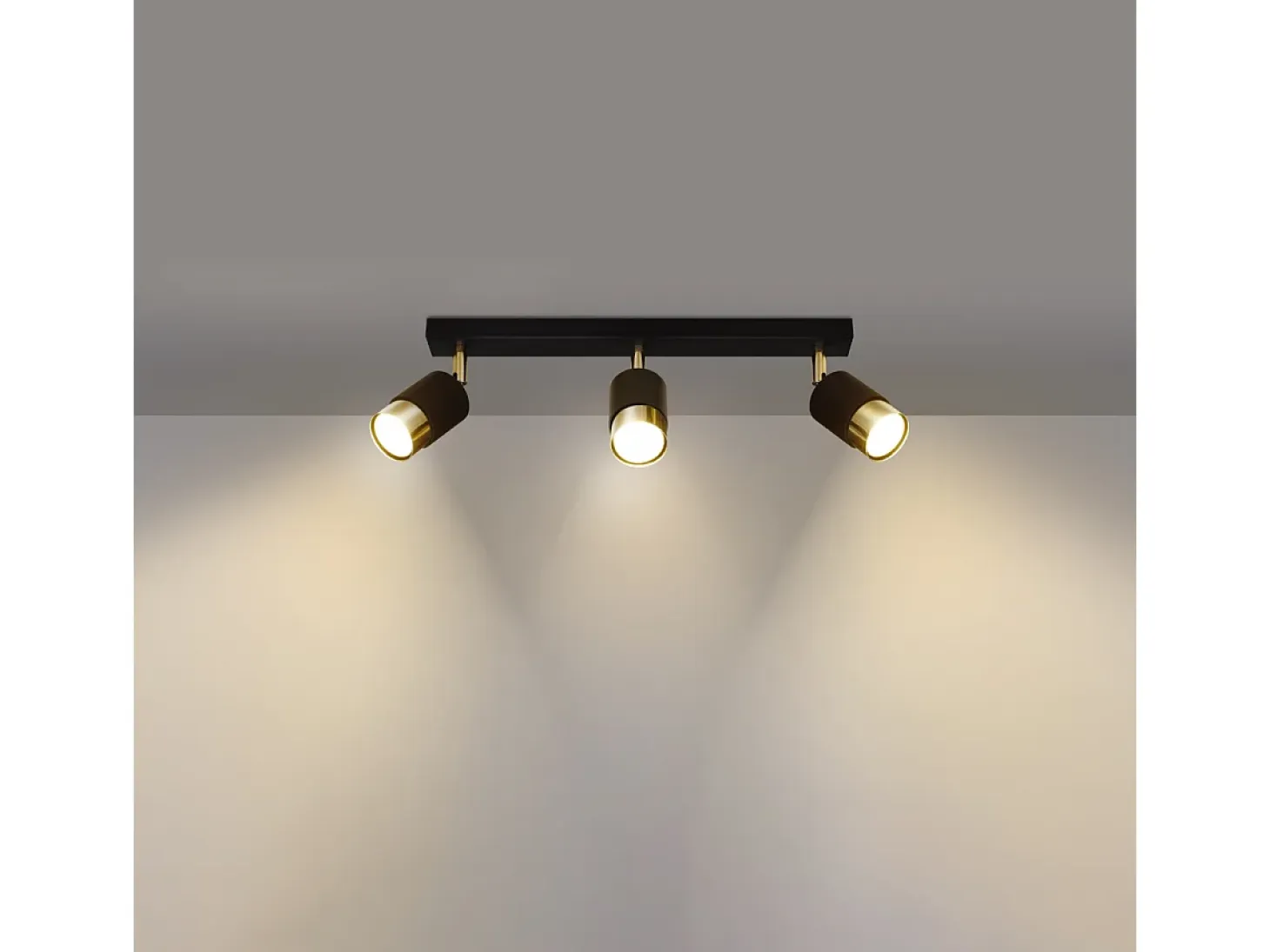 Lámparas de techo Alvor moderno de acero - 3 fuentes luminosas 4000K - L.45 x A.18 cm - oro negro