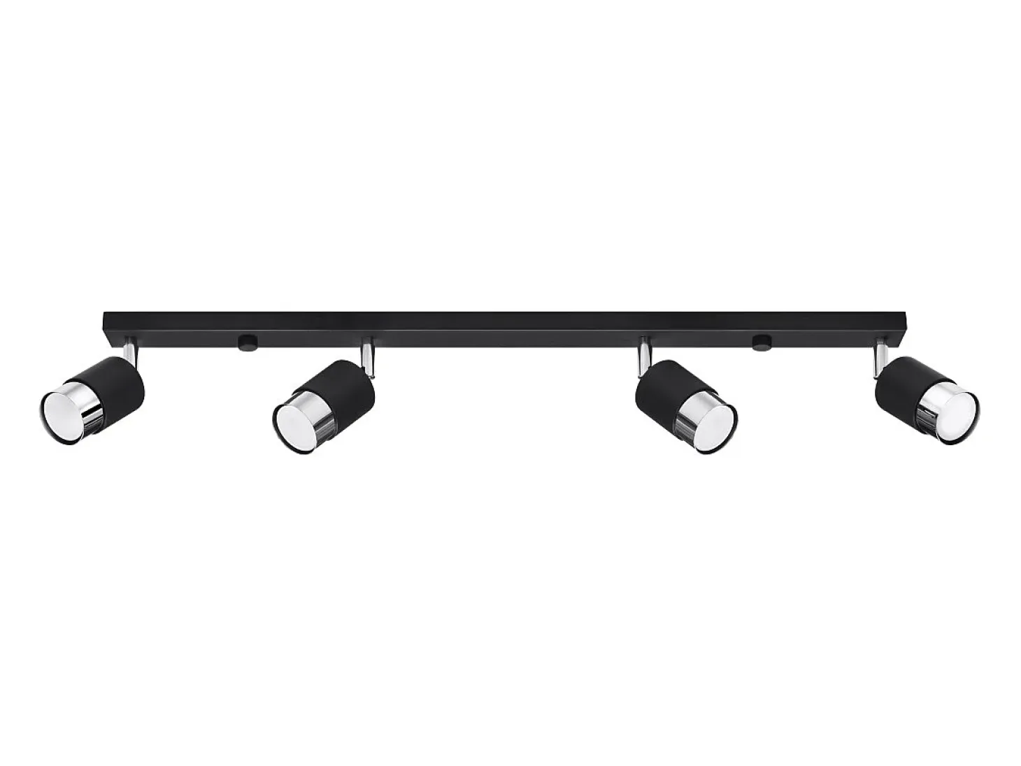 Lámparas de techo Alvor moderno de acero - 4 fuentes luminosas 3000K - L.81 x A.18 cm - negro/cromo