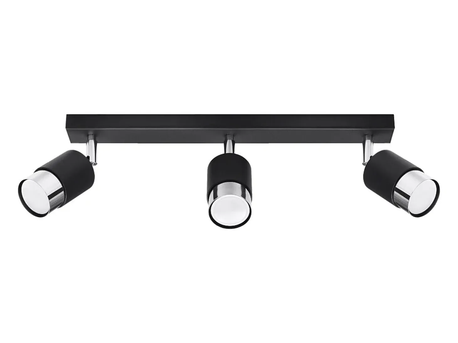Lámparas de techo Alvor moderno de acero - 3 fuentes luminosas 3000K - L.45 x A.18 cm - negro/cromo