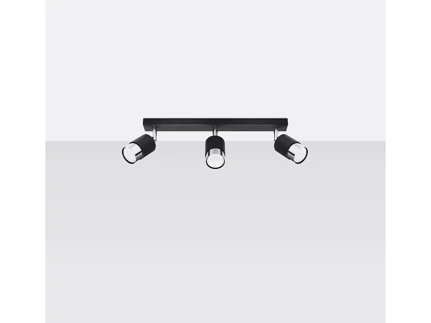 Lámparas de techo Alvor moderno de acero - 3 fuentes luminosas 3000K - L.45 x A.18 cm - negro/cromo