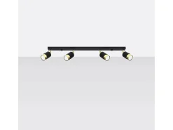 Lámparas de techo Alvor moderno de acero - 4 fuentes luminosas 3000K - L.81 x A.18 cm - oro negro