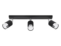Lámparas de techo Alvor moderno de acero - 3 fuentes luminosas 4000K - L.45 x A.18 cm - negro/cromo