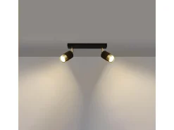 Lámparas de techo Alvor moderno de acero - 2 fuentes luminosas 4000K - L.30 x A.18 cm - oro negro