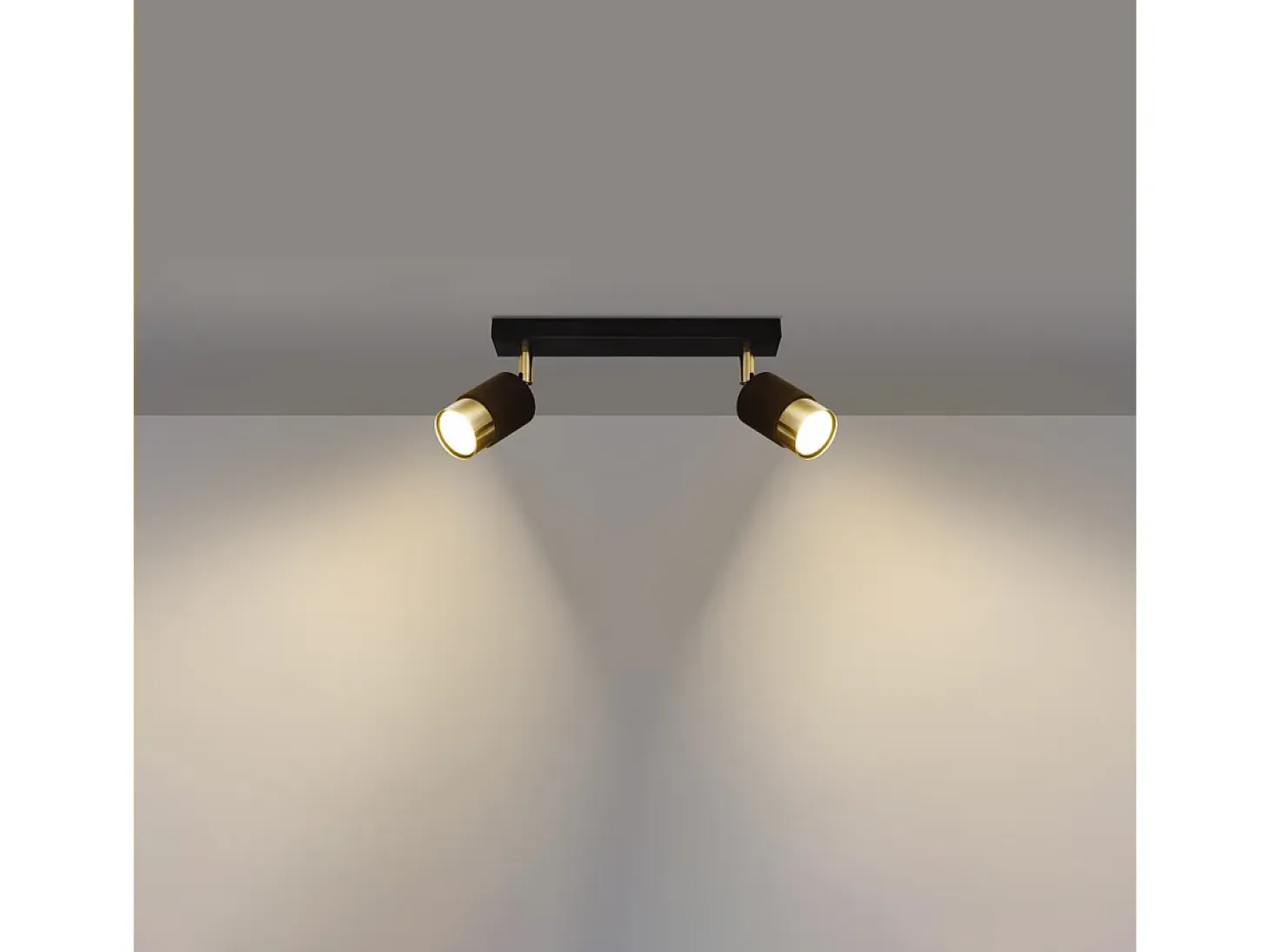 Lámparas de techo Alvor moderno de acero - 2 fuentes luminosas 4000K - L.30 x A.18 cm - oro negro