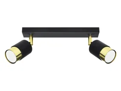 Lámparas de techo Alvor moderno de acero - 2 fuentes luminosas 3000K - L.30 x A.18 cm - oro negro