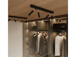Lámparas de techo Astix moderno de aluminio - 6 fuentes luminosas 4000K - L.100 x A.20 cm - negro