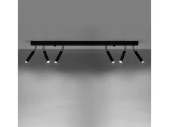 Lámparas de techo Astix moderno de aluminio - 6 fuentes luminosas 4000K - L.100 x A.20 cm - negro
