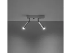 Lámparas de techo Astix moderno de aluminio - 2 fuentes luminosas 4000K - L.25 x A.20 cm - blanco