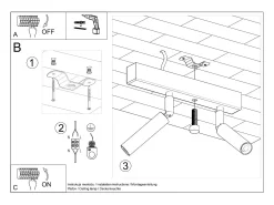 Lámparas de techo Astix moderno de aluminio - 2 fuentes luminosas 4000K - L.25 x A.20 cm - negro