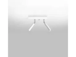 Lámparas de techo Astix moderno de aluminio - 2 fuentes luminosas 3000K - L.25 x A.20 cm - blanco