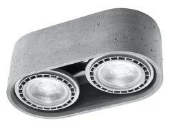 Lámparas de techo Blaze industrial de concreto - 2 fuentes luminosas 3000K - L.27 x A.9 cm - gris